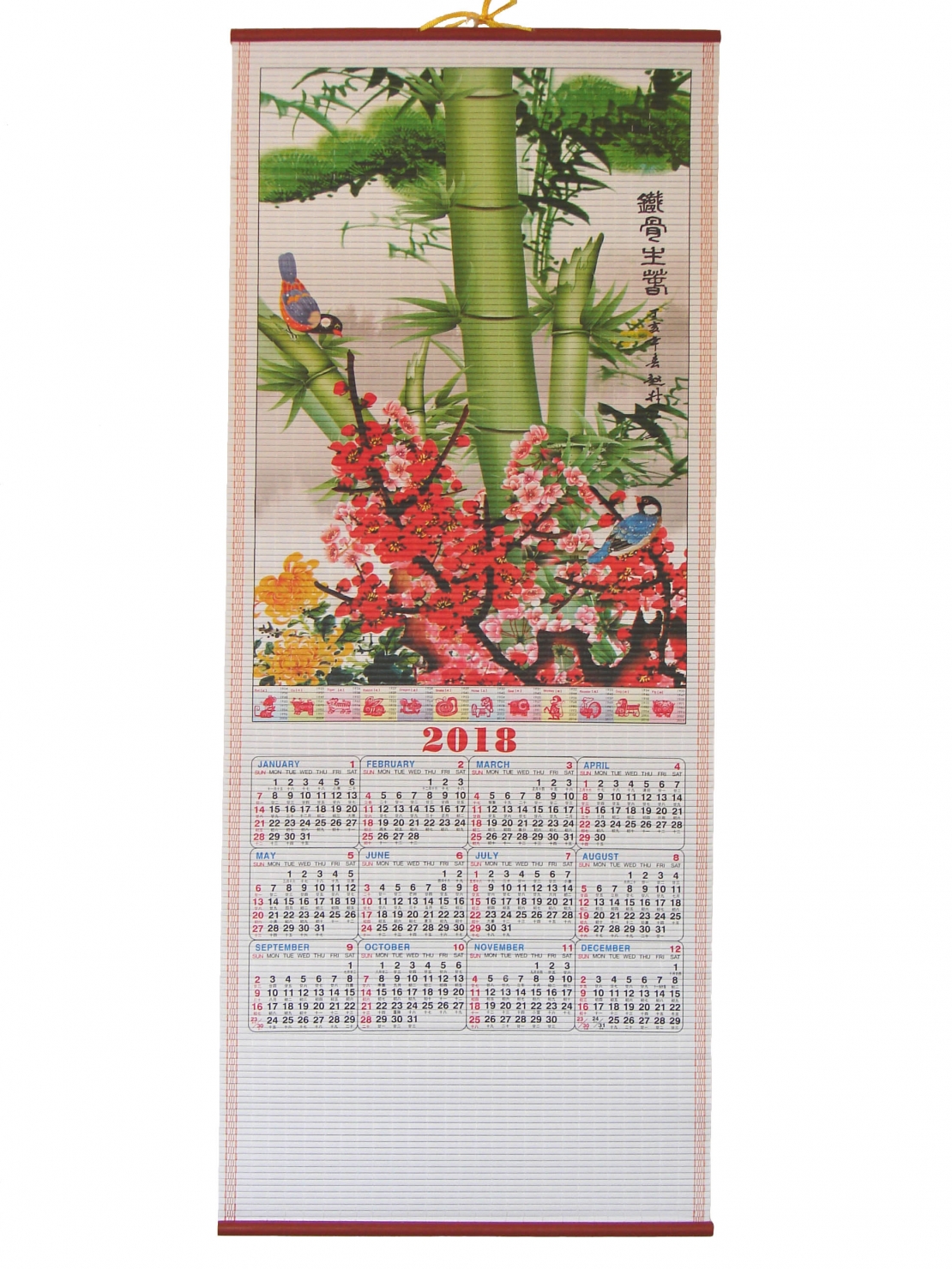 Bamboo Scroll Calendar 2025 Election Helli Maddalena