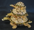 Bejeweled Cloisonne 3-Turtle