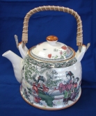 Porcelain Teapot w/ Lady Pictures