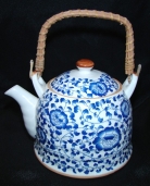 Blue Teapot w/ Flower Pictures