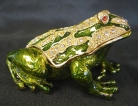 Bejeweled Metal Money Frog