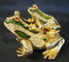 Bejeweled Metal Money Frog Carrying Money Frog