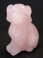 Rose Quartz Dog Statue
