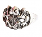 Silver Money Frog Ring