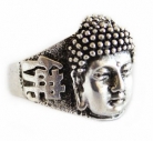 Silver Ring with Buddha Head