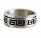 Silver Spinner Ring with Longevity Symbol