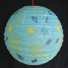 2 of Blue Paper Lanterns with Flower Pictures