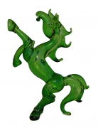 Green Glass Horse Statue