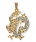 Bejeweled Golden Dragon Pendant