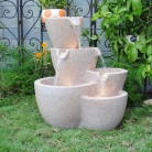 Muiti Pots Sandstone Outdoor-indoor Water Fountain With Led Lights