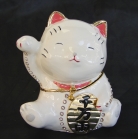 Bejeweled White Money Cat Figurine