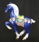 Bejeweled Blue Horse Statue