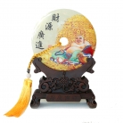 Genuine Jade Display Plate with Buddha Picture and Stand