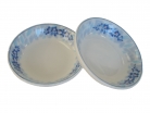 4 of White Porcelain Dishes with Blue Flower Pictures