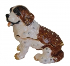 Big Bejeweled Cloisonne Dog Statue