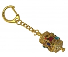 5 Dzambala Prayer Wheel Keychain in Gold