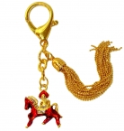 Bejeweled Red Horse Keychain Amulet